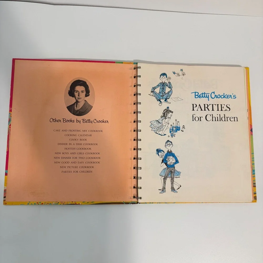 Betty Crocker Parties for Children Vintage 1964 Spiral Cookbook Kids Great